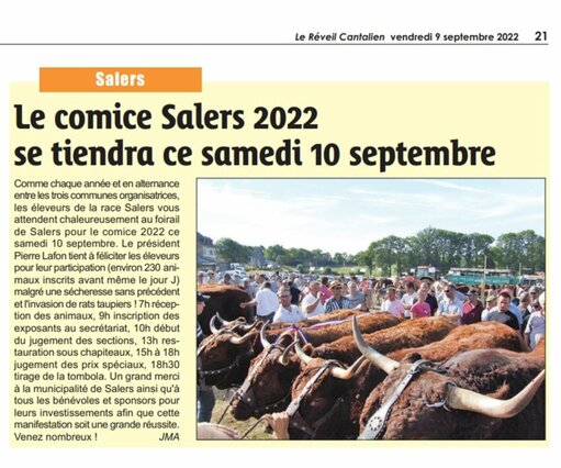 LE COMICE SALERS 2022