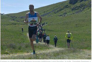 LE CLERMONTOIS TIMOTHEE BOMMIER CHAMPION DE FRANCE DE TRAIL COURT A SALERS SUR UNE PASTOURELLE RECORD