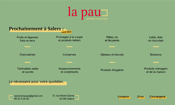 Bientôt à Salers... La Pau, l'épicerie du quotidien