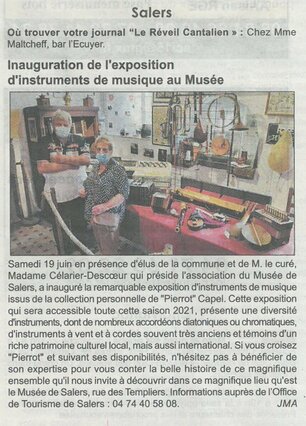 INAUGURATION DE L'EXPOSITION D'INSTRUMENTS DE MUSIQUE AU MUSEE