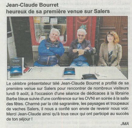 JEAN-CLAUDE BOURRET HEUREUX DE SA PREMIERE VENUE SUR SALERS