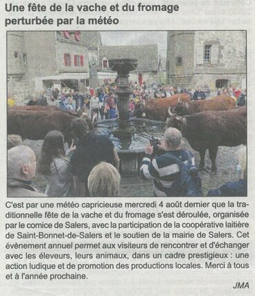 UNE FETE DE LA VACHE ET DU FROMAGE PERTURBEE PAR LA METEO