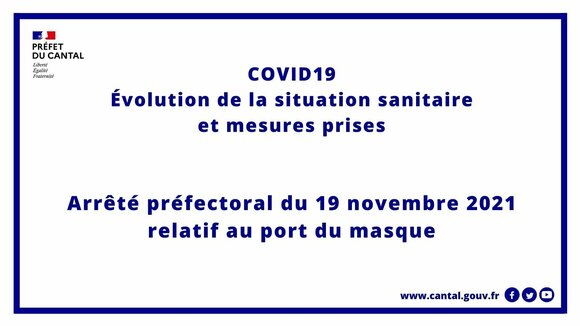 Renouvellement de l'obligation de port du masque dans les situations induisant un rassemblement de personnes