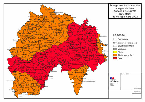 Adaptation des mesures des restriction des usages de l'eau - Alerte renforcée