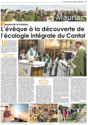 L'EVEQUE A LA DECOUVERTE DE L'ECOLOGIE INTEGRALE DU CANTAL