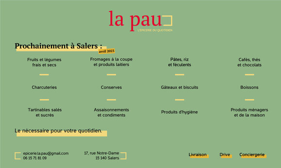 Bientôt à Salers... La Pau, l'épicerie du quotidien