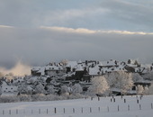 Salers neige, vue générale (Laporte M-L)